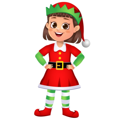 Christmas Girl Elf Cutout | Holiday Decoration